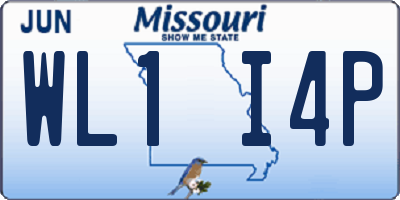 MO license plate WL1I4P