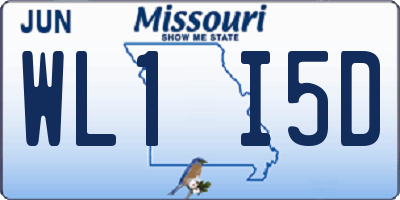 MO license plate WL1I5D