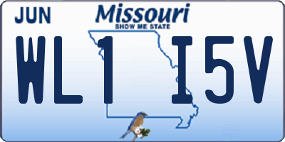 MO license plate WL1I5V