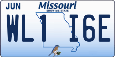 MO license plate WL1I6E
