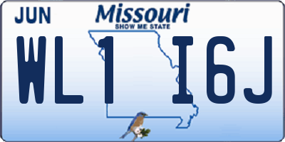 MO license plate WL1I6J