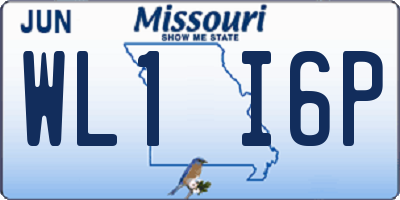 MO license plate WL1I6P