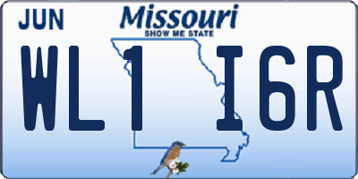 MO license plate WL1I6R