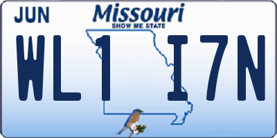MO license plate WL1I7N