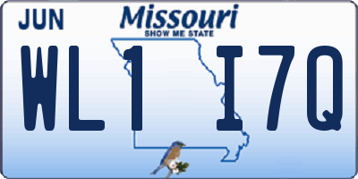MO license plate WL1I7Q