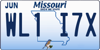 MO license plate WL1I7X