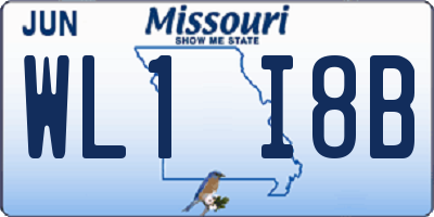 MO license plate WL1I8B