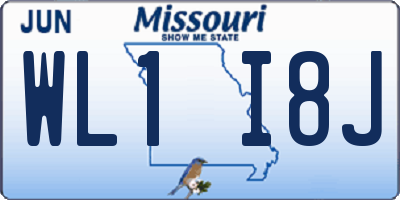 MO license plate WL1I8J