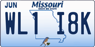 MO license plate WL1I8K