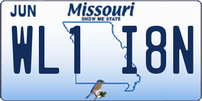 MO license plate WL1I8N