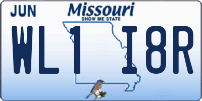 MO license plate WL1I8R
