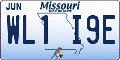MO license plate WL1I9E