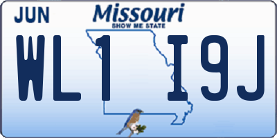 MO license plate WL1I9J