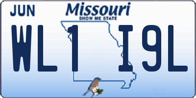 MO license plate WL1I9L