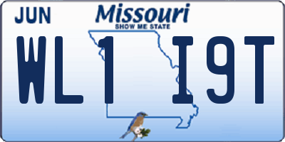 MO license plate WL1I9T