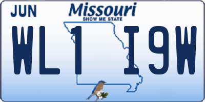 MO license plate WL1I9W