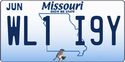 MO license plate WL1I9Y