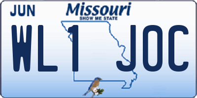 MO license plate WL1J0C