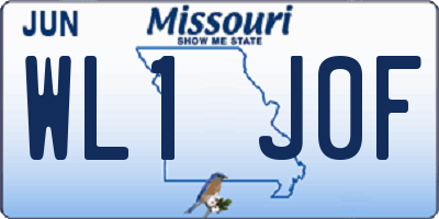 MO license plate WL1J0F
