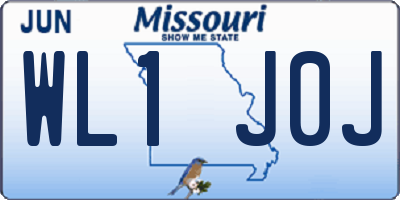 MO license plate WL1J0J
