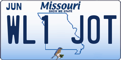 MO license plate WL1J0T