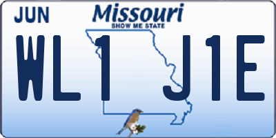 MO license plate WL1J1E