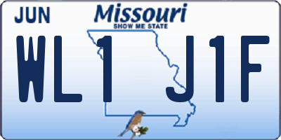 MO license plate WL1J1F