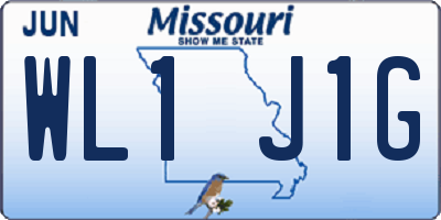 MO license plate WL1J1G