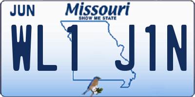 MO license plate WL1J1N