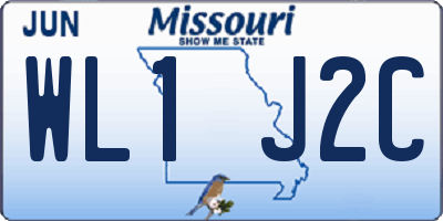 MO license plate WL1J2C
