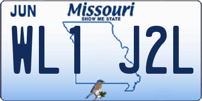 MO license plate WL1J2L