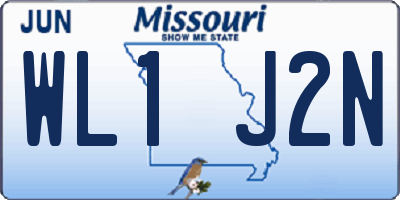 MO license plate WL1J2N