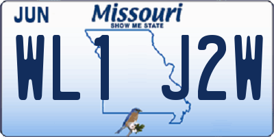 MO license plate WL1J2W