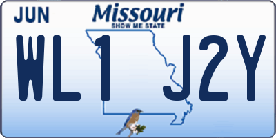 MO license plate WL1J2Y