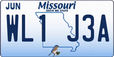 MO license plate WL1J3A