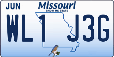 MO license plate WL1J3G