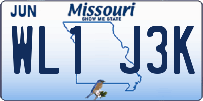 MO license plate WL1J3K