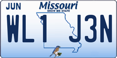 MO license plate WL1J3N