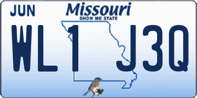 MO license plate WL1J3Q