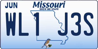 MO license plate WL1J3S