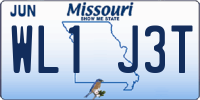 MO license plate WL1J3T