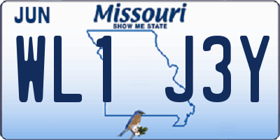 MO license plate WL1J3Y