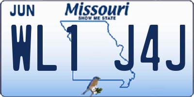 MO license plate WL1J4J