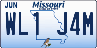 MO license plate WL1J4M