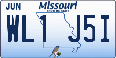 MO license plate WL1J5I