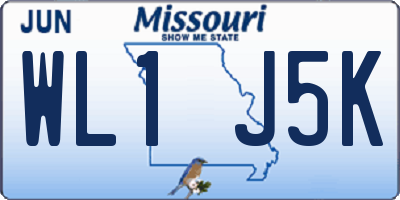 MO license plate WL1J5K