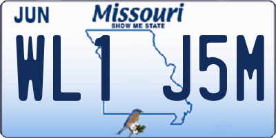 MO license plate WL1J5M