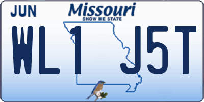 MO license plate WL1J5T