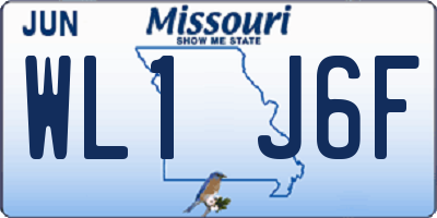 MO license plate WL1J6F