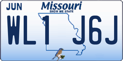 MO license plate WL1J6J
